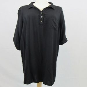 Faded Glory Black button up collared shirt dress